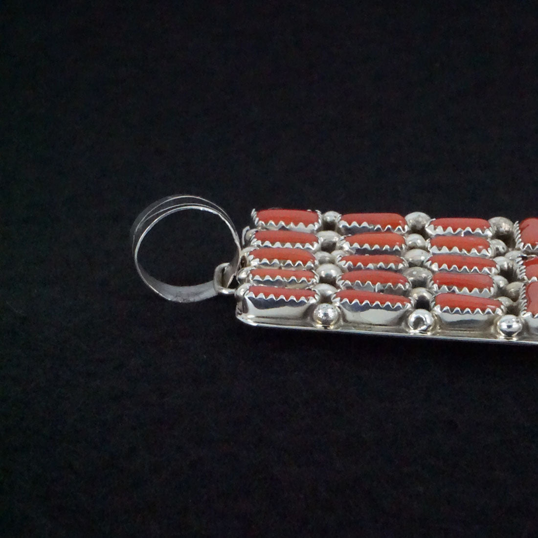 Darlene Begay Coral & Sterling Silver Pendant