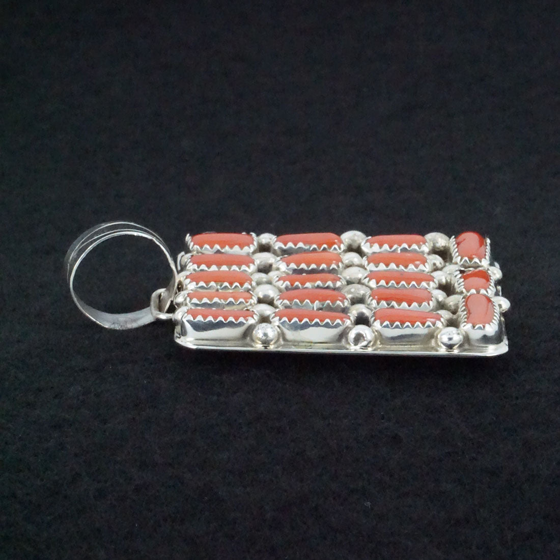 Darlene Begay Coral & Sterling Silver Pendant