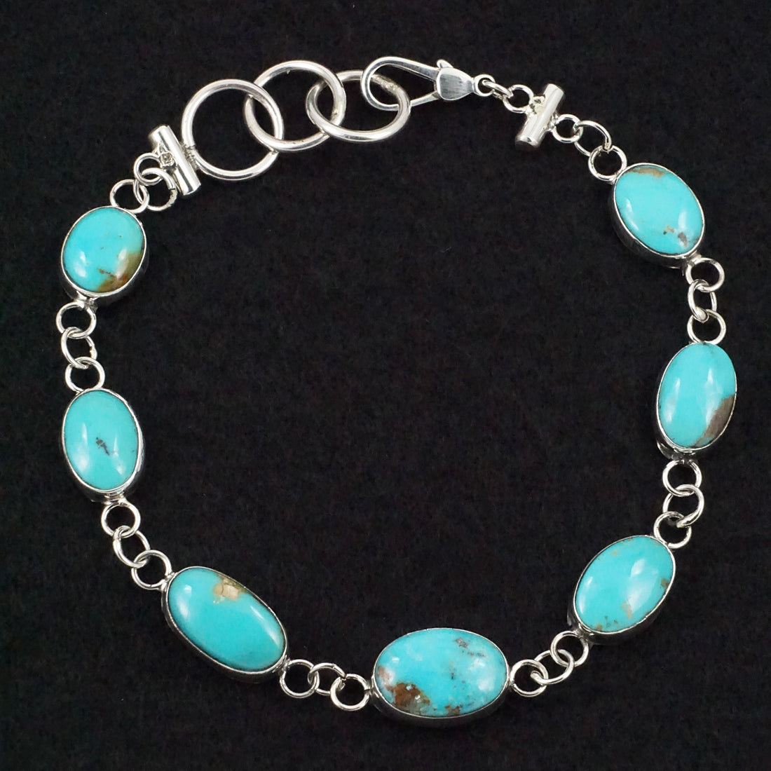 Marco Begaye Turquoise & Sterling Silver Link Bracelet