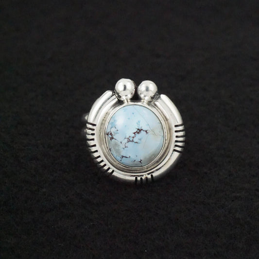 Joelias Draper Turquoise & Sterling Silver Ring Size Adj.