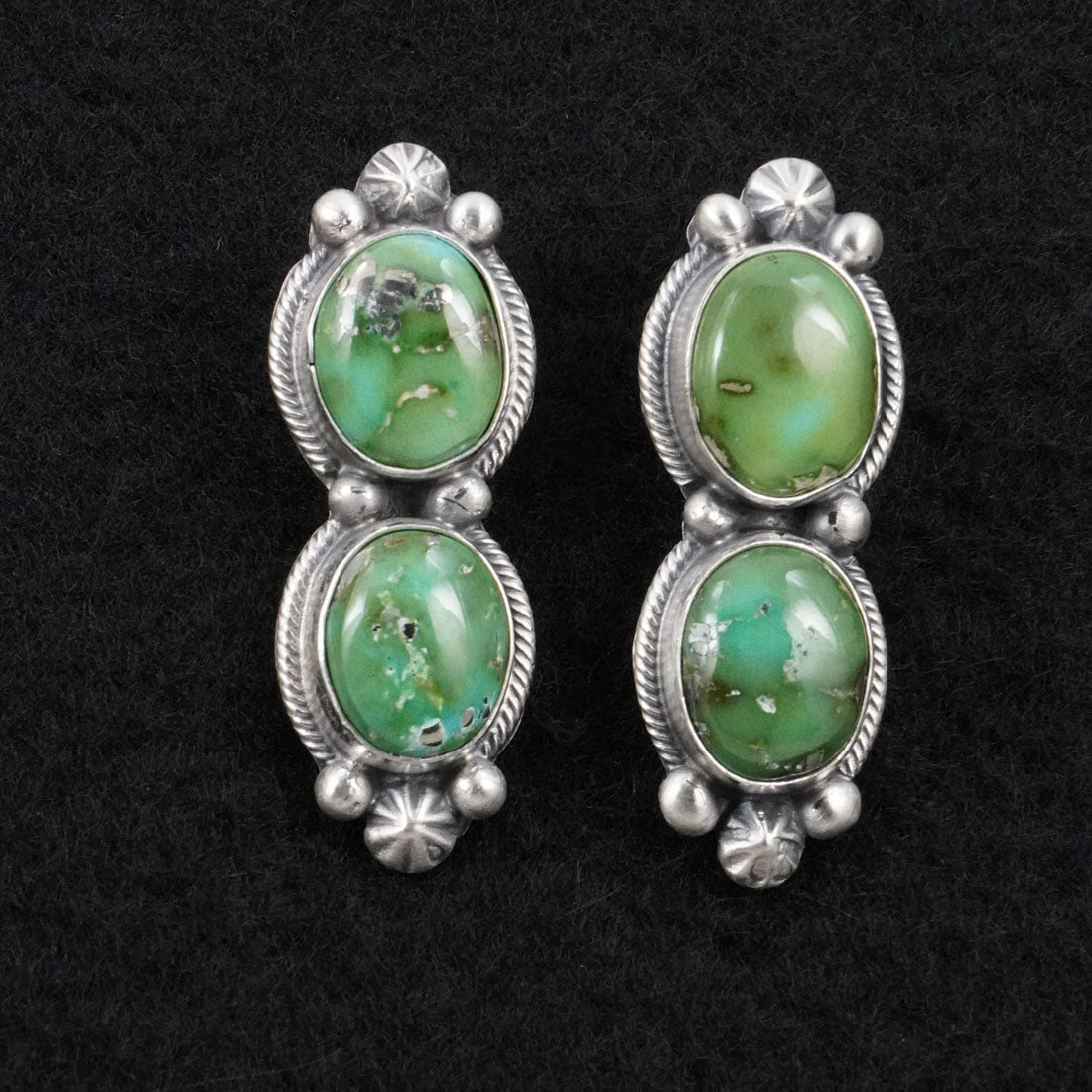 Darrin Livingston Turquoise & Sterling Silver Squash Blossom Set