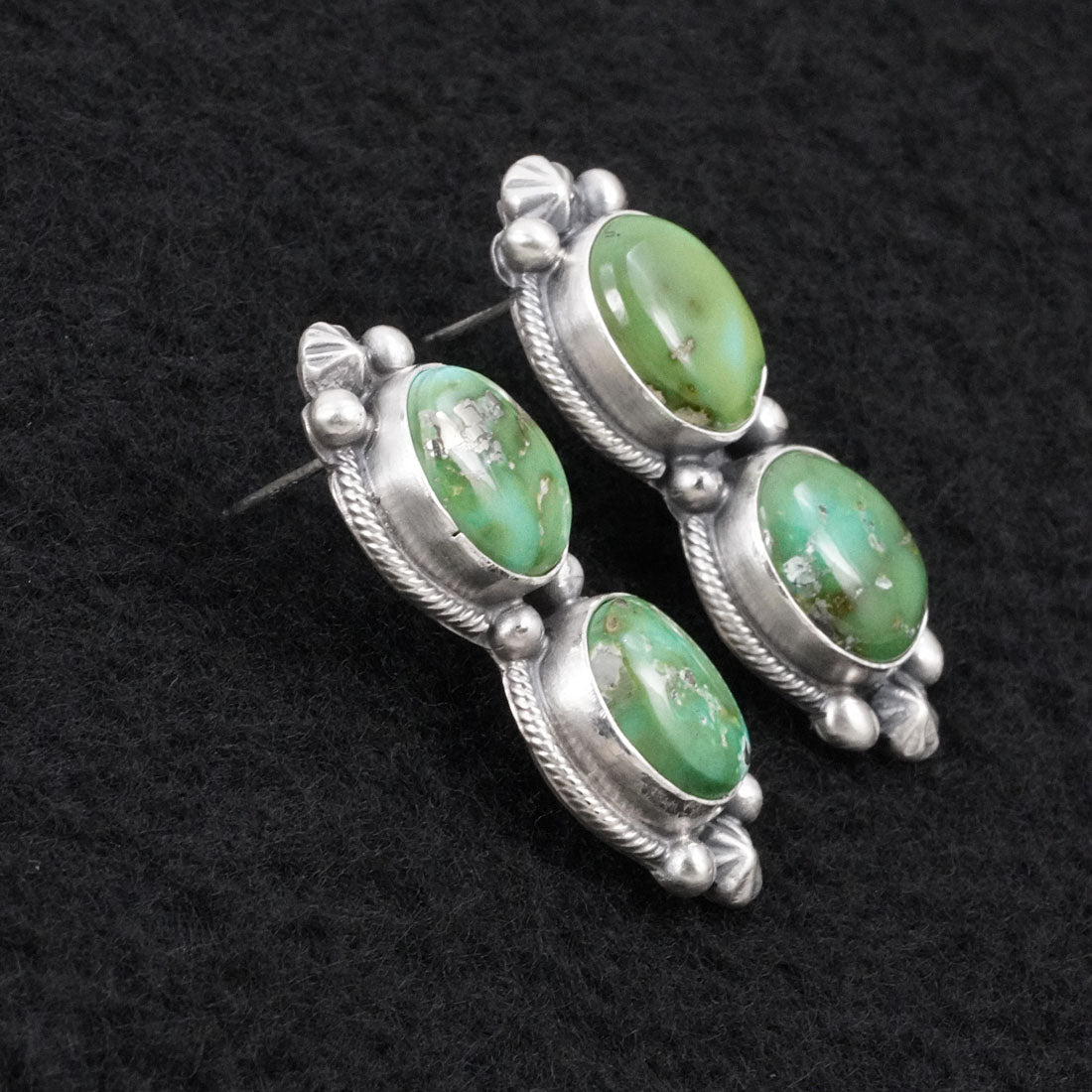 Darrin Livingston Turquoise & Sterling Silver Squash Blossom Set