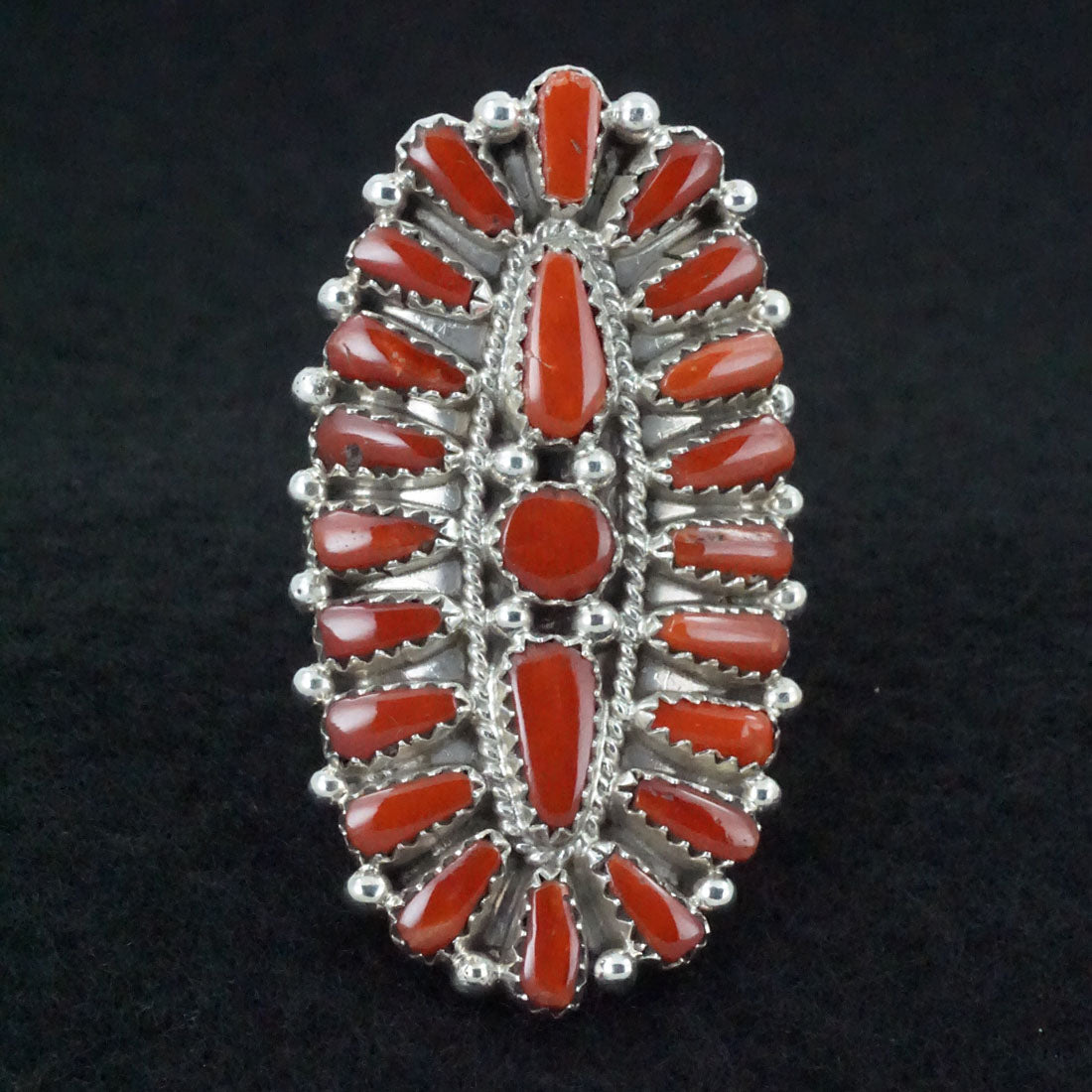 Donovan Wilson Coral & Sterling Silver Ring Size 9.75