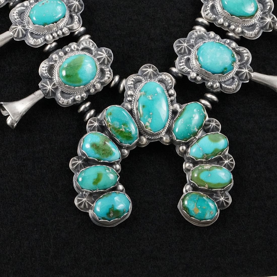 Randy Boyd Turquoise & Sterling Silver Squash Blossom Set