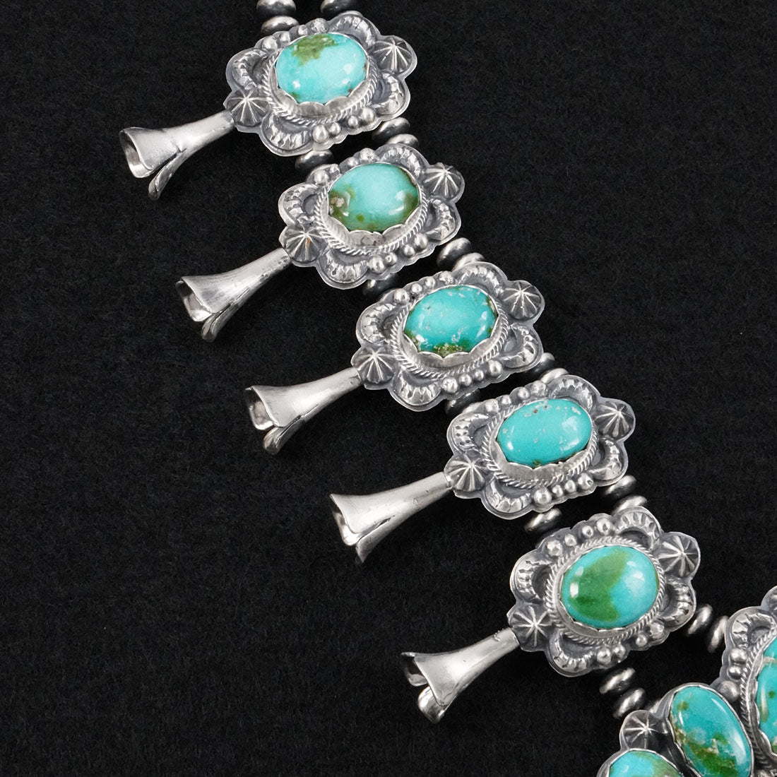 Randy Boyd Turquoise & Sterling Silver Squash Blossom Set
