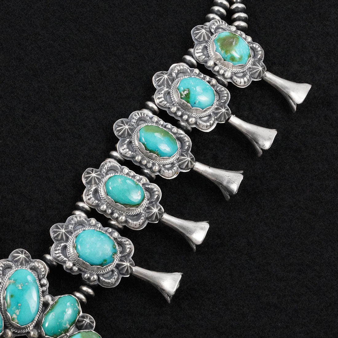 Randy Boyd Turquoise & Sterling Silver Squash Blossom Set