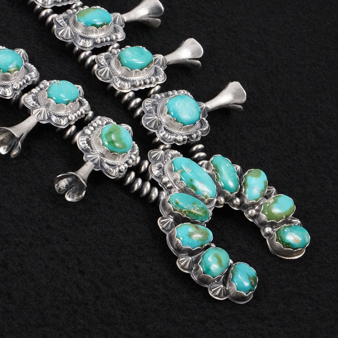 Randy Boyd Turquoise & Sterling Silver Squash Blossom Set