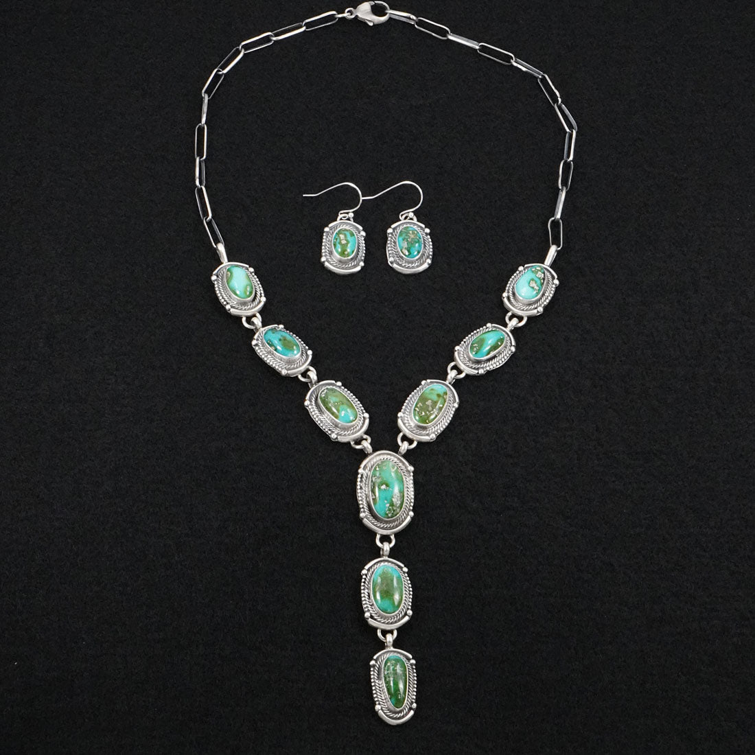 Bobby Johnson Turquoise & Sterling Silver Necklace Set