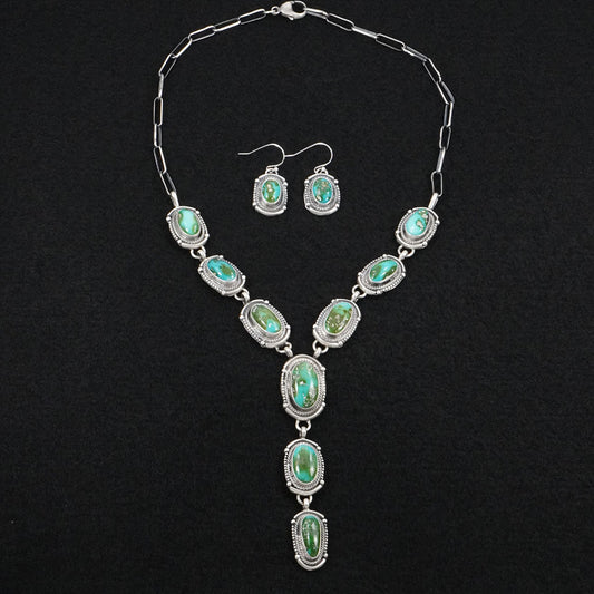 Bobby Johnson Turquoise & Sterling Silver Necklace Set