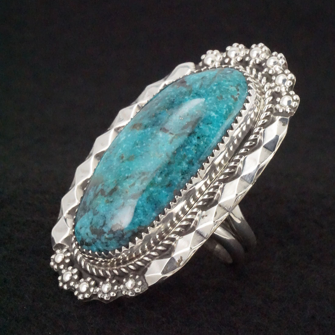 Leslie Nez Turquoise & Sterling Silver Ring Size 9