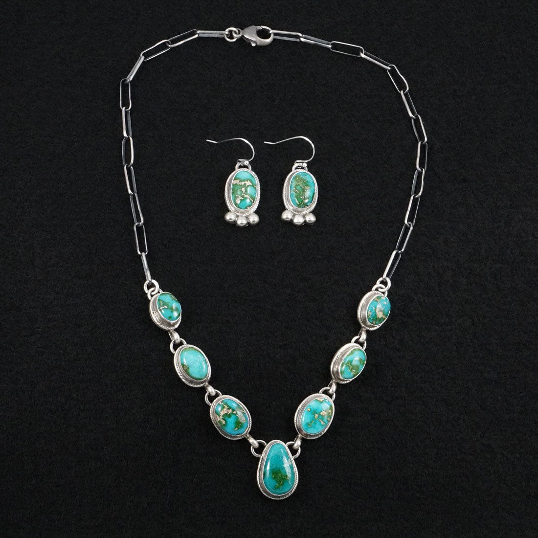 Kathleen Livingston Turquoise & Sterling Silver Necklace Set