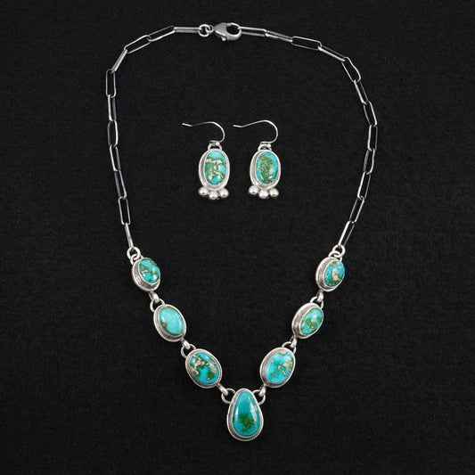Kathleen Livingston Turquoise & Sterling Silver Necklace Set