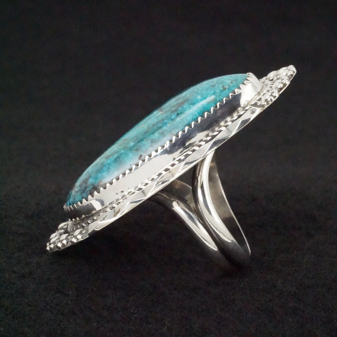 Leslie Nez Turquoise & Sterling Silver Ring Size 9