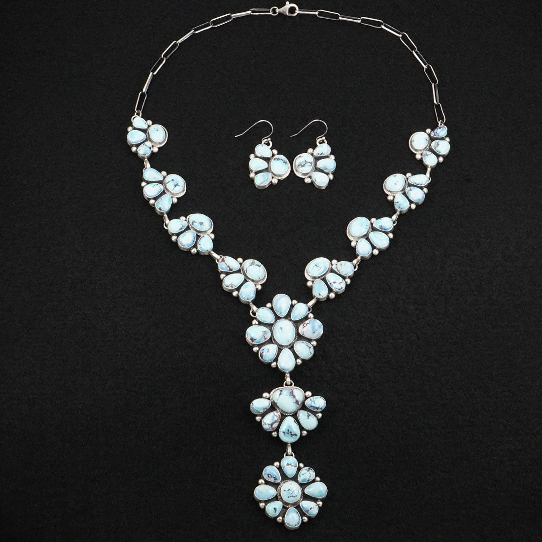 Paul Livingston Turquoise & Sterling Silver Necklace Set