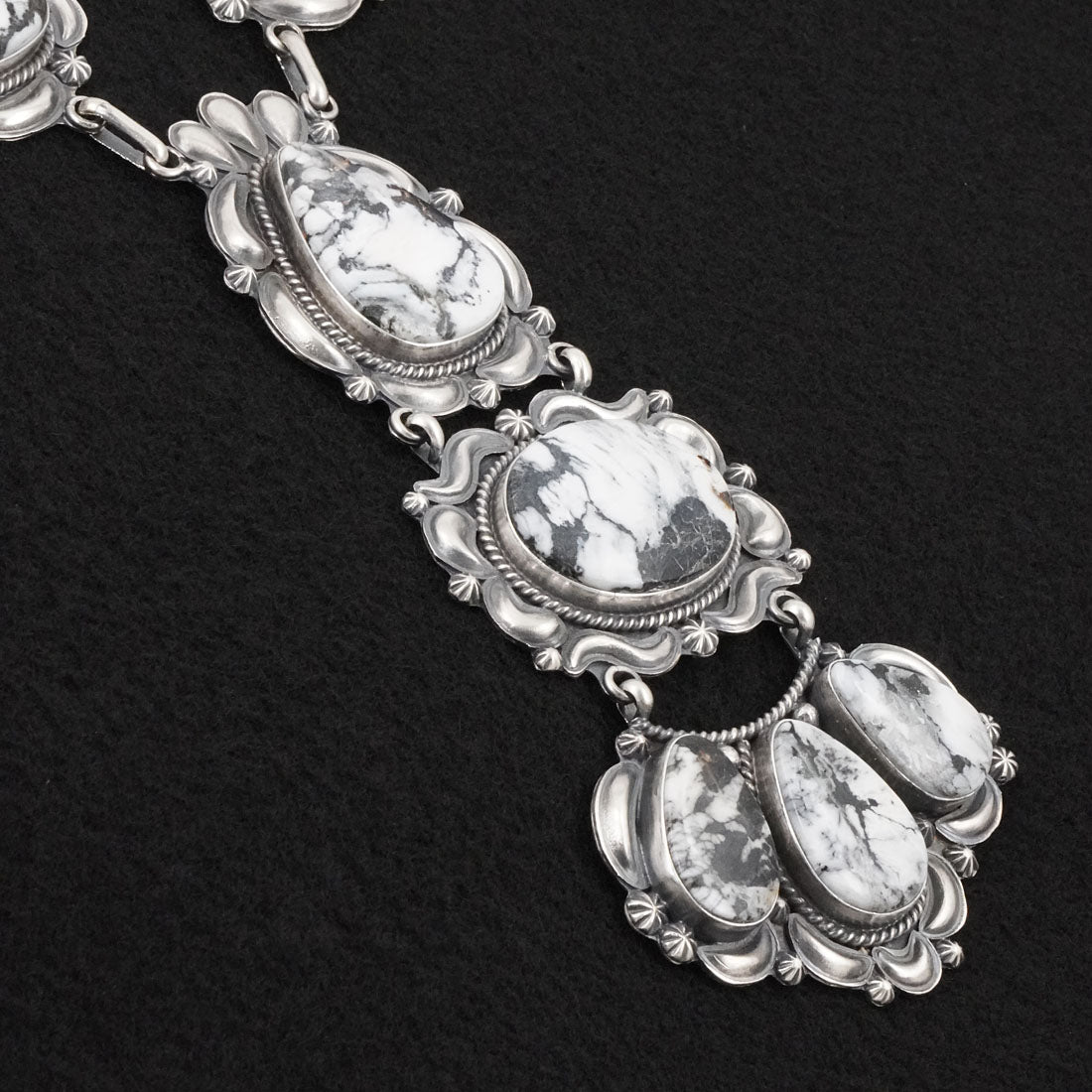 Raymond Delgarito White Buffalo & Sterling Silver Necklace Set