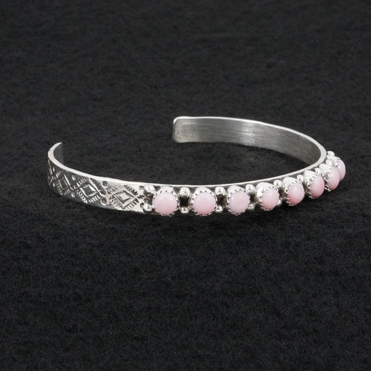 Gaynell Parker Pink Conch & Sterling Silver Bracelet