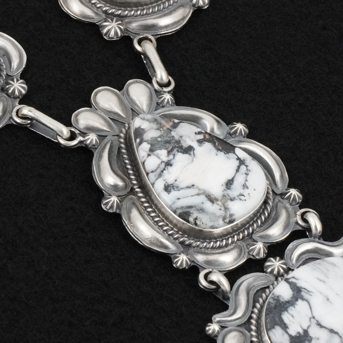 Raymond Delgarito White Buffalo & Sterling Silver Necklace Set