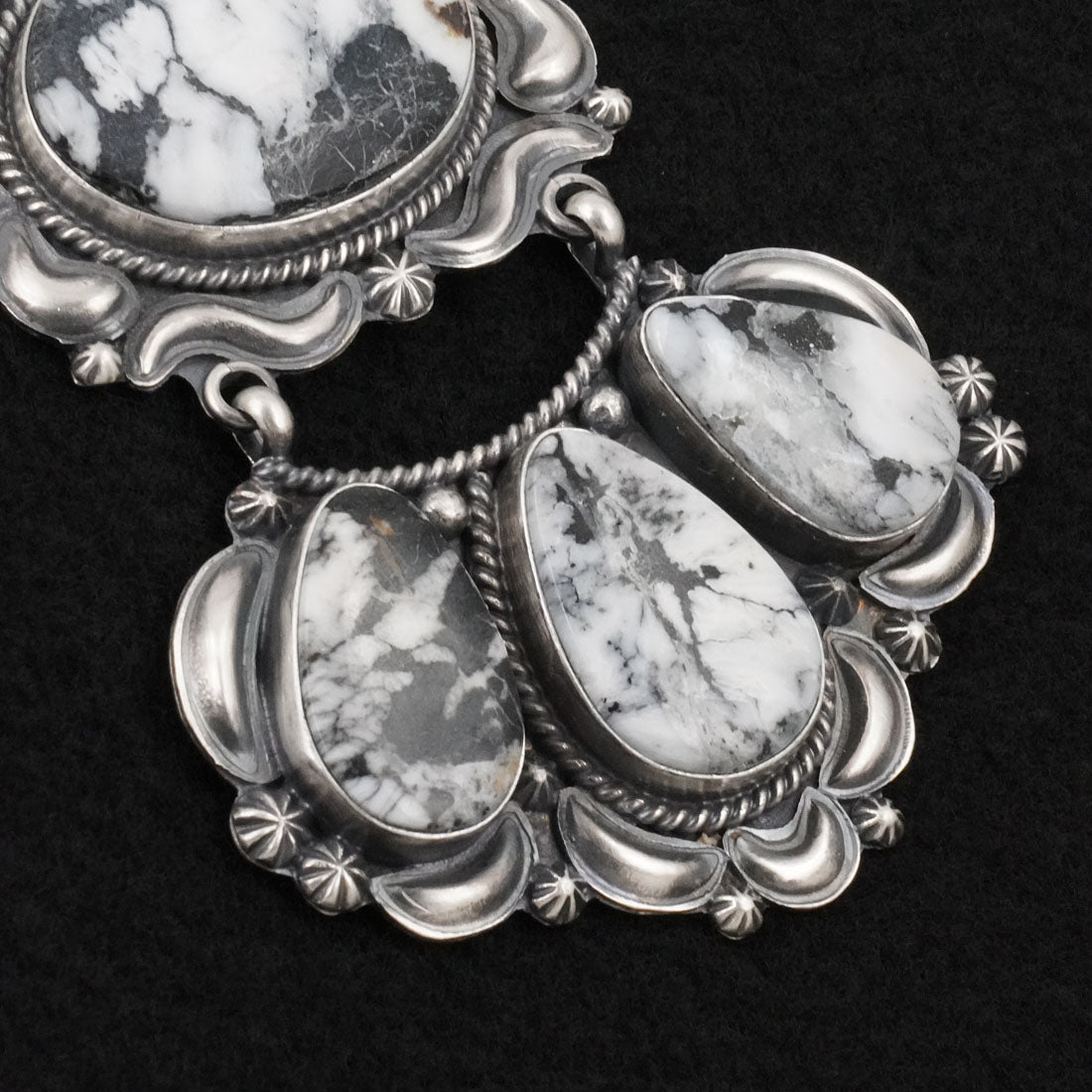 Raymond Delgarito White Buffalo & Sterling Silver Necklace Set