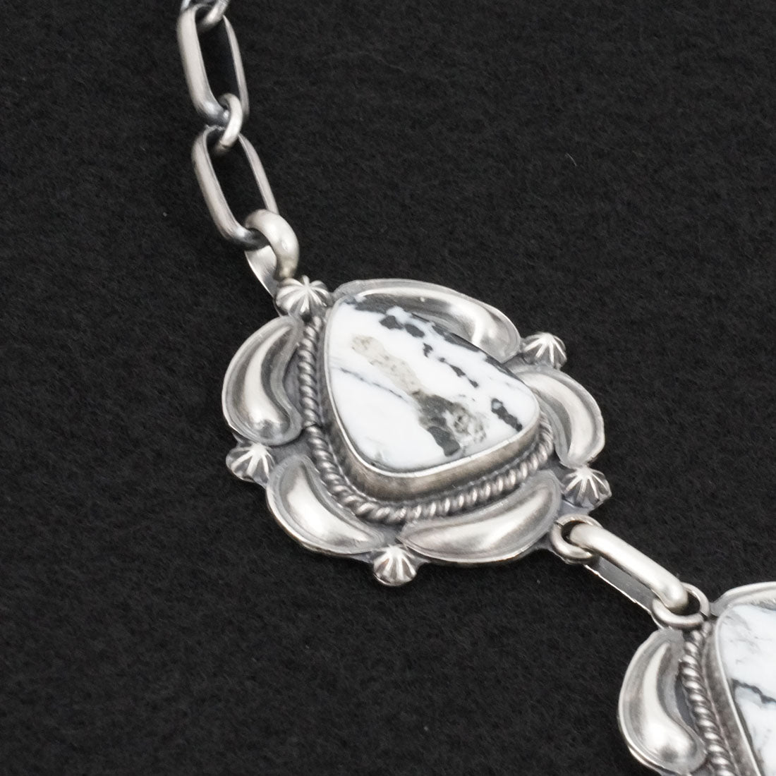 Raymond Delgarito White Buffalo & Sterling Silver Necklace Set