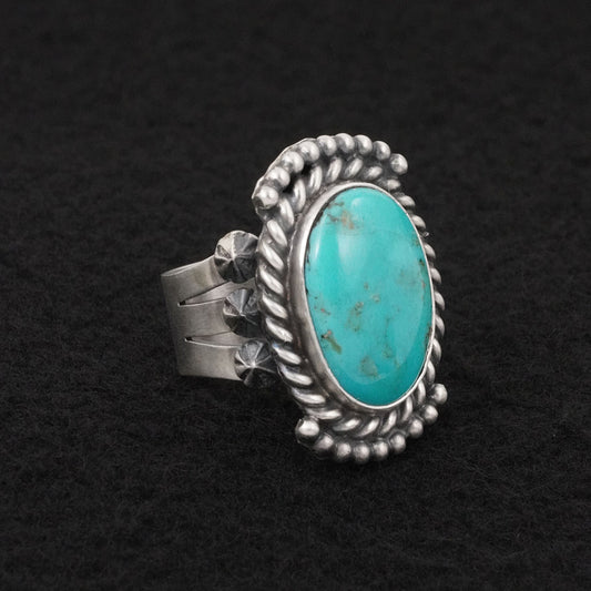 Darrin Livingston Turquoise & Sterling Silver Ring Size 8.5