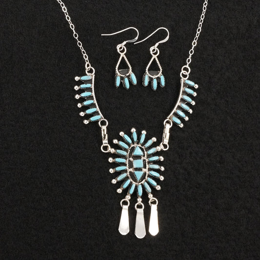 Evonne Hustito Turquoise & Sterling Silver Necklace & Earrings