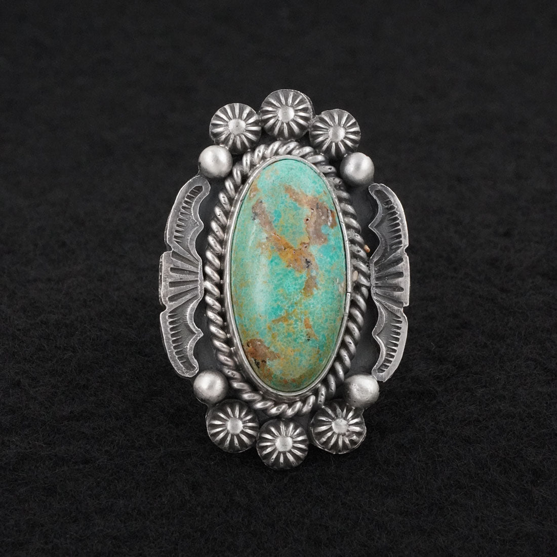 Michael Calladitto Turquoise & Sterling Silver Ring Size 8.5