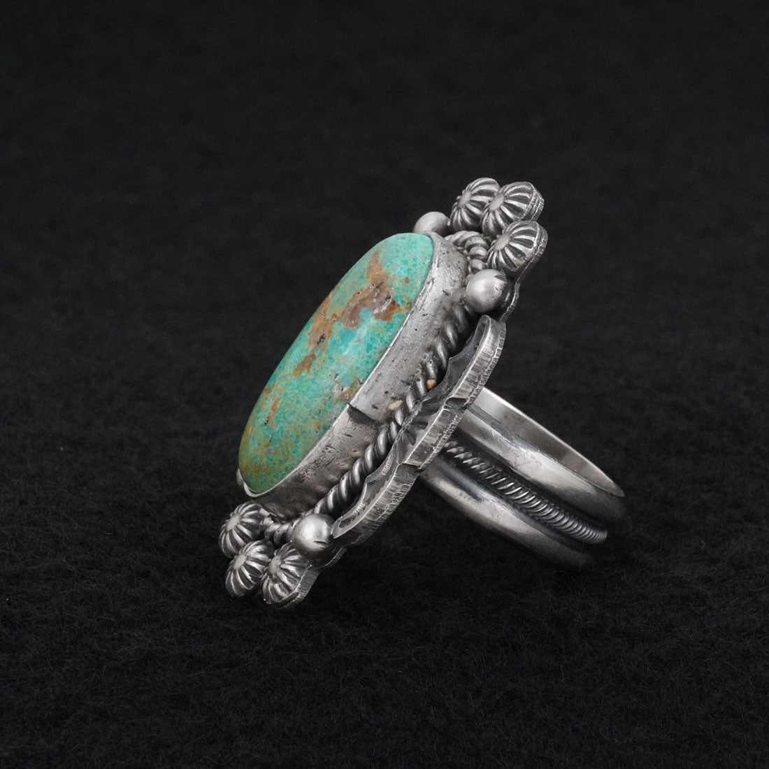 Michael Calladitto Turquoise & Sterling Silver Ring Size 8.5