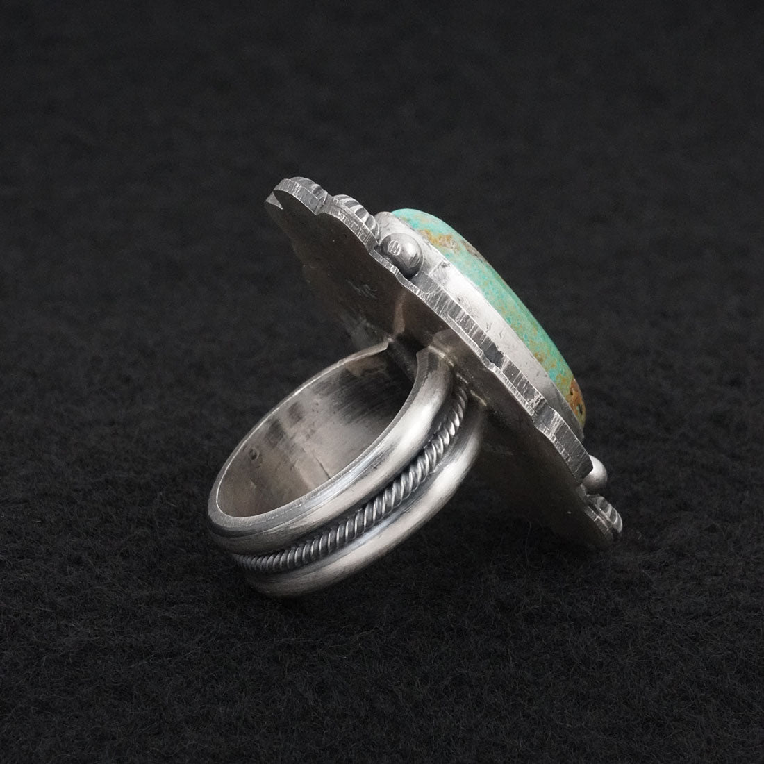 Michael Calladitto Turquoise & Sterling Silver Ring Size 8.5