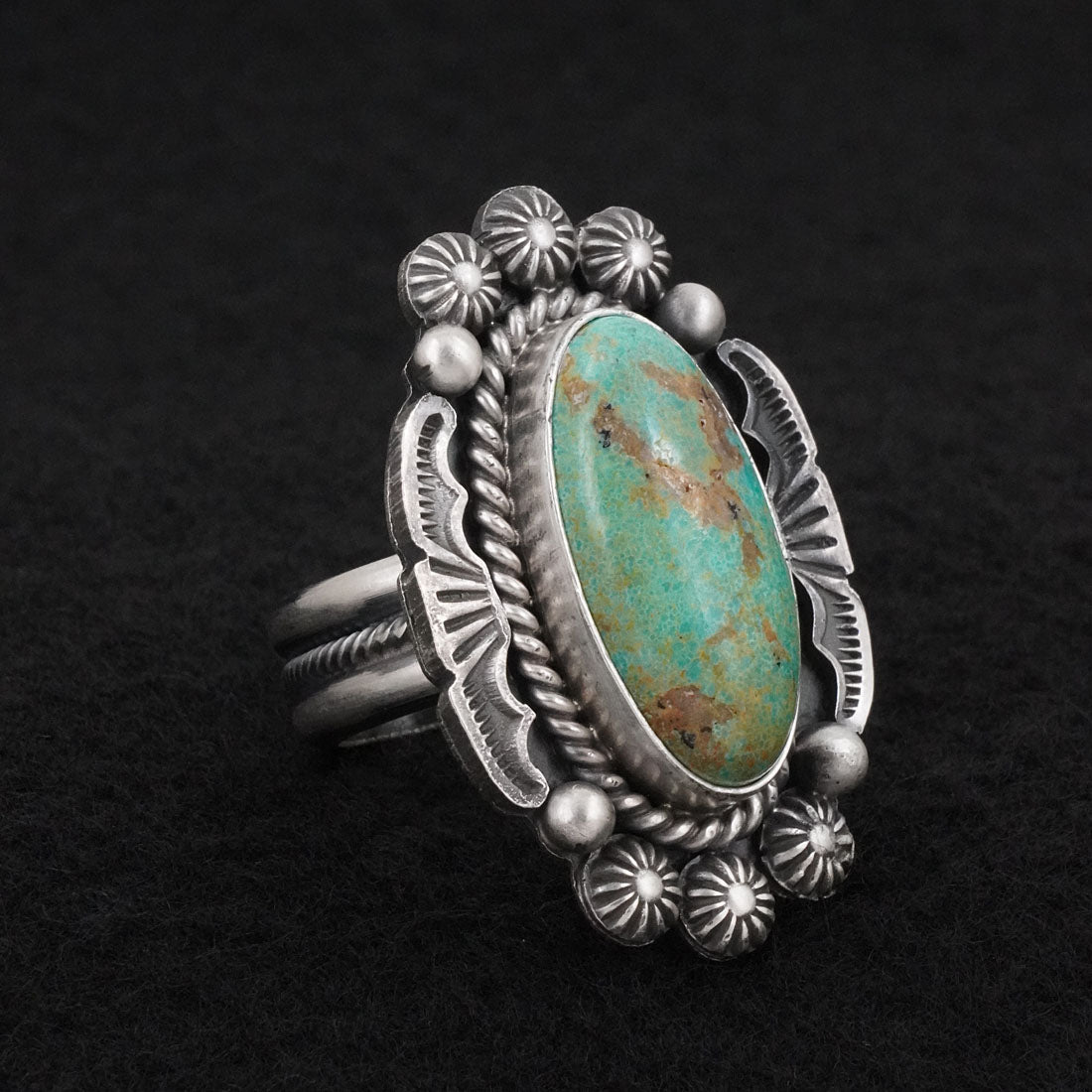 Michael Calladitto Turquoise & Sterling Silver Ring Size 8.5