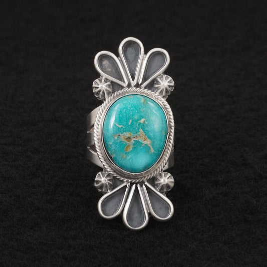 Darrin Livingston Turquoise & Sterling Silver Ring Size 7