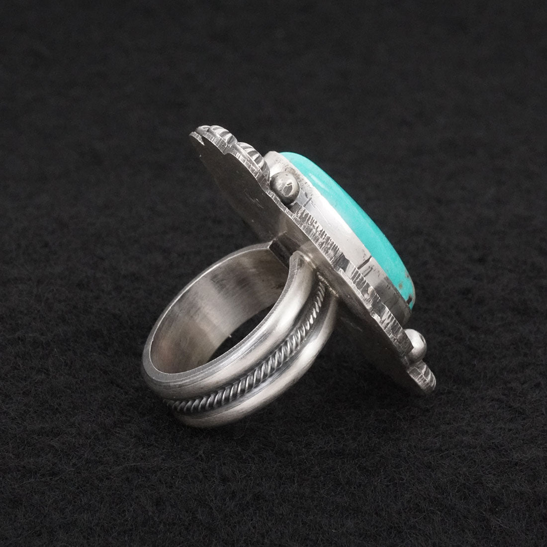 Michael Calladitto Turquoise & Sterling Silver Ring Size 8