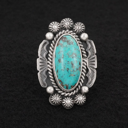 Michael Calladitto Turquoise & Sterling Silver Ring Size 9