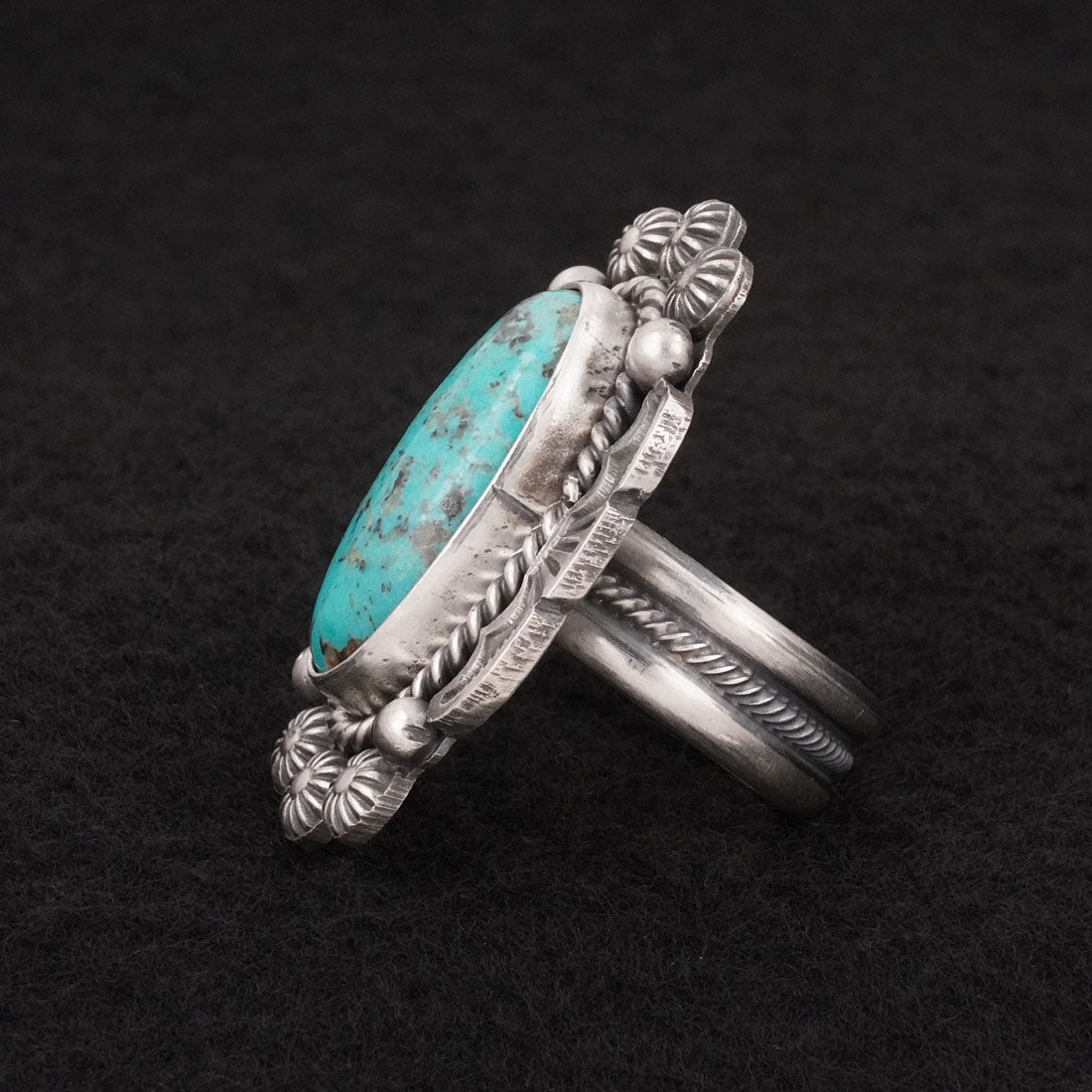 Michael Calladitto Turquoise & Sterling Silver Ring Size 9