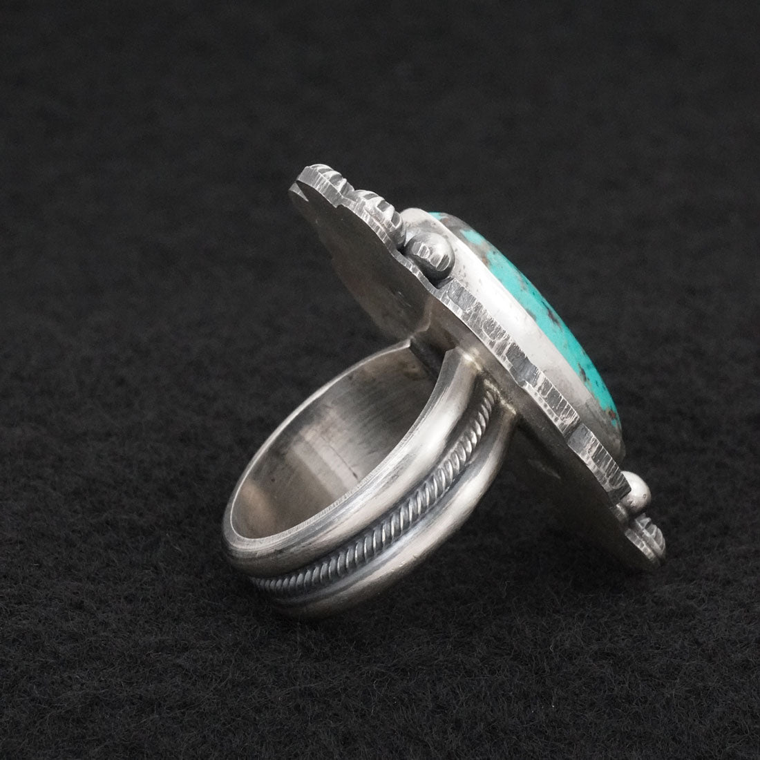 Michael Calladitto Turquoise & Sterling Silver Ring Size 9