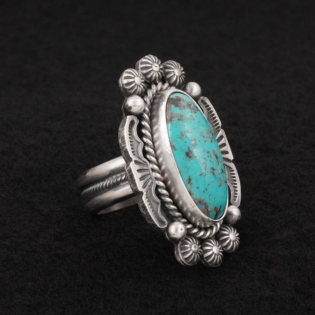 Michael Calladitto Turquoise & Sterling Silver Ring Size 9