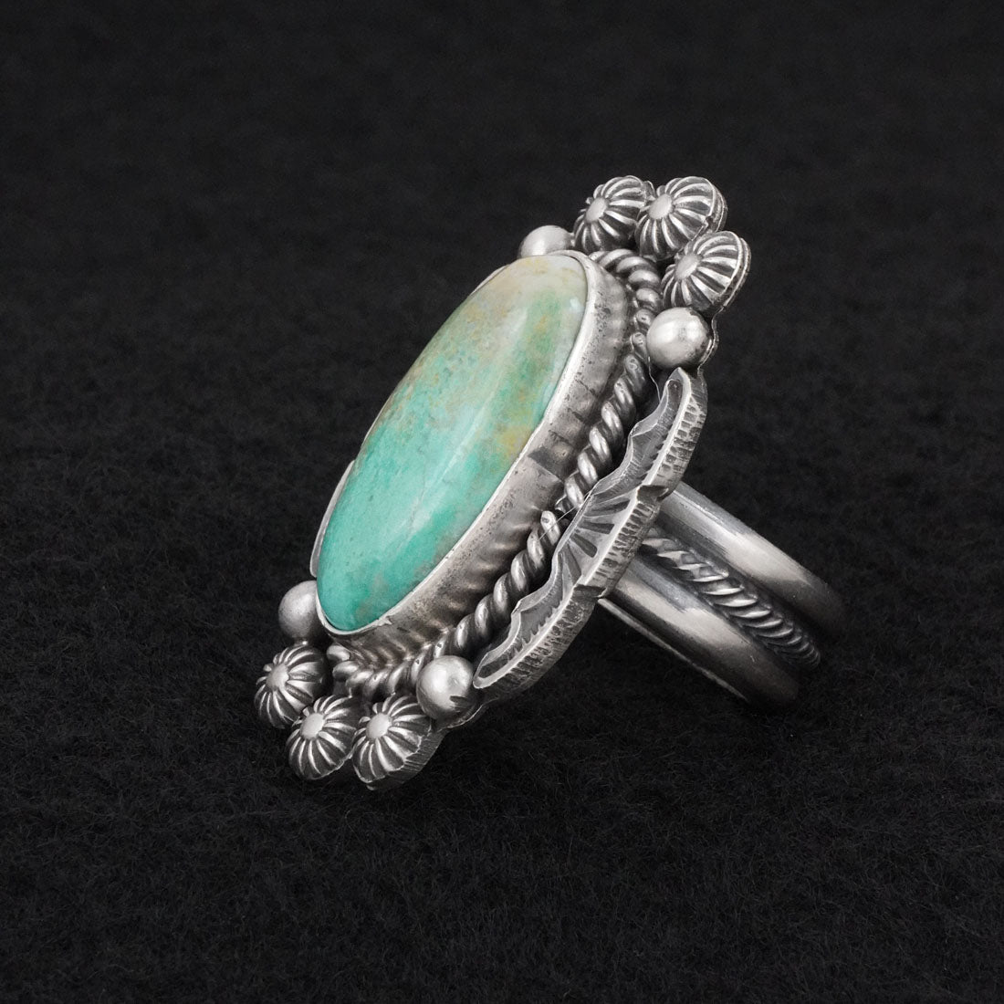 Michael Calladitto Turquoise & Sterling Silver Ring Size 7