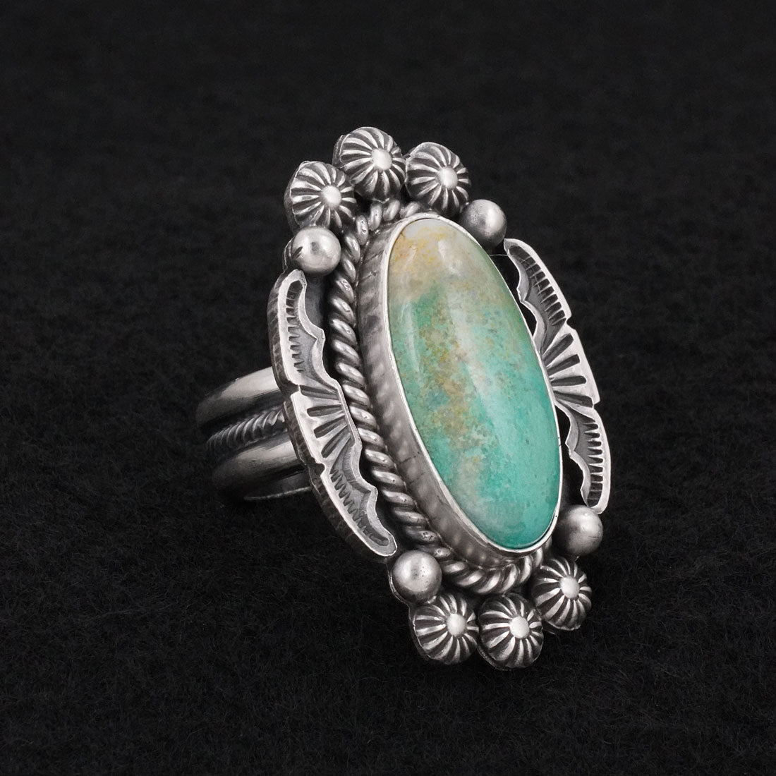 Michael Calladitto Turquoise & Sterling Silver Ring Size 7