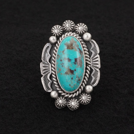 Michael Calladitto Turquoise & Sterling Silver Ring Size 7.5