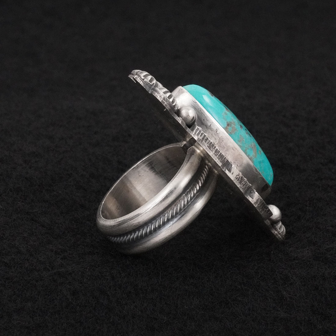 Michael Calladitto Turquoise & Sterling Silver Ring Size 7.5