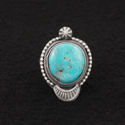 Bobby Johnson Turquoise & Sterling Silver Ring Size 6.5