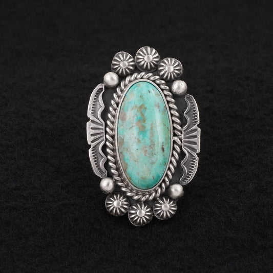 Michael Calladitto Turquoise & Sterling Silver Ring Size 7