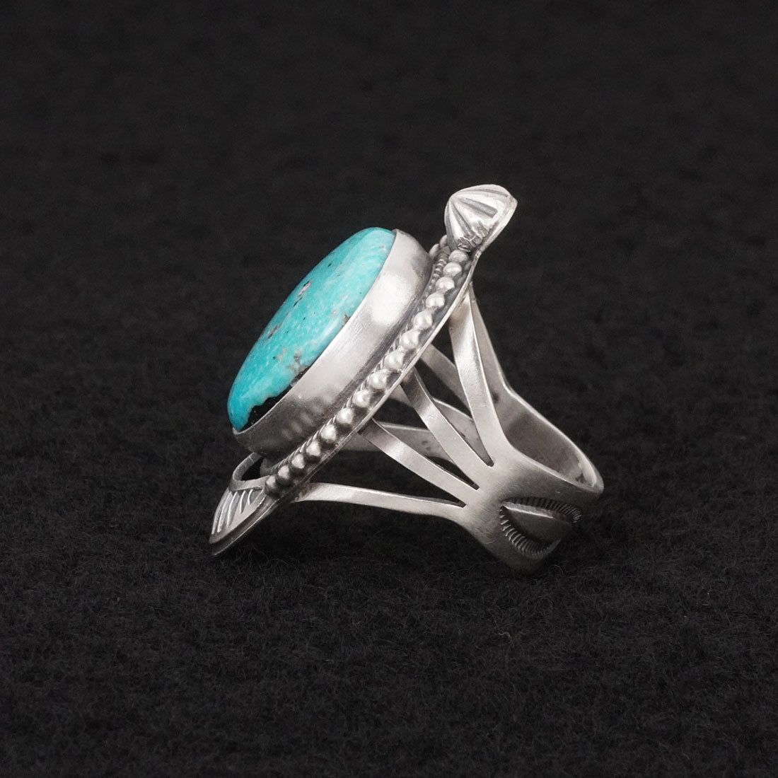 Bobby Johnson Turquoise & Sterling Silver Ring Size 6.5