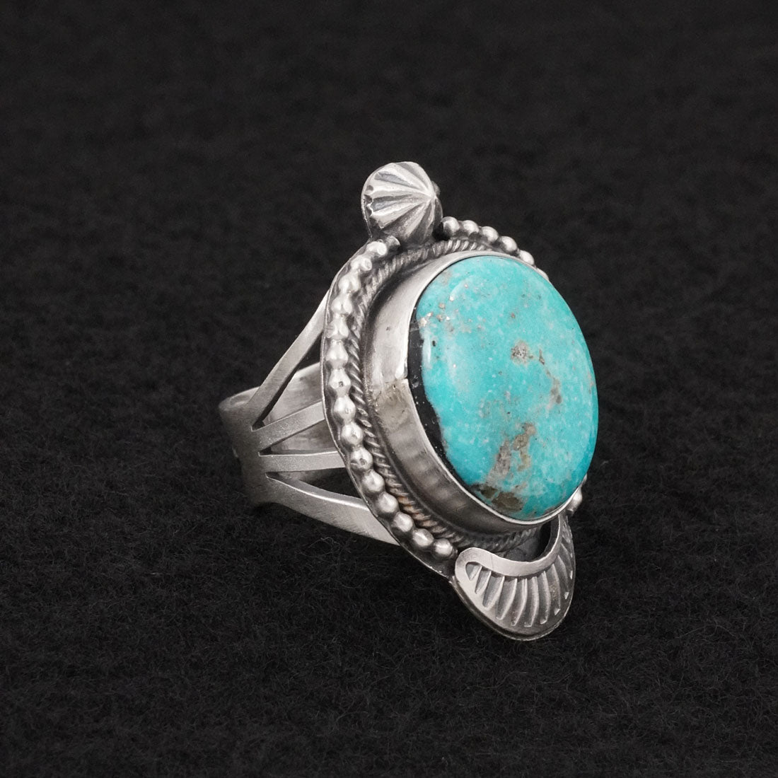 Bobby Johnson Turquoise & Sterling Silver Ring Size 6.5