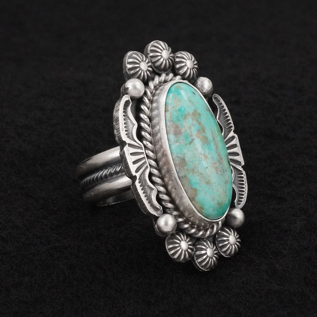 Michael Calladitto Turquoise & Sterling Silver Ring Size 7