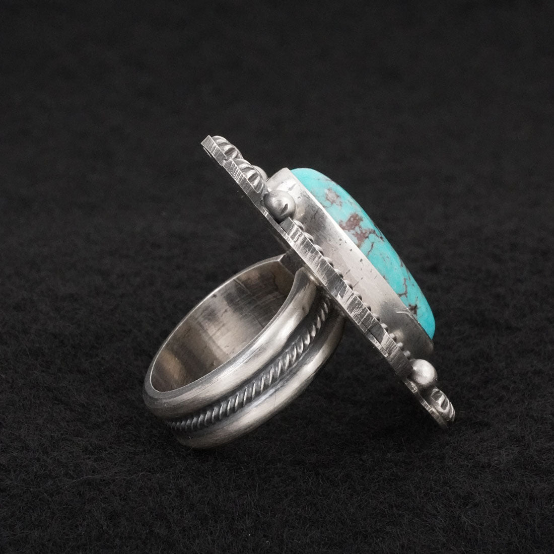 Michael Calladitto Turquoise & Sterling Silver Ring Size 8