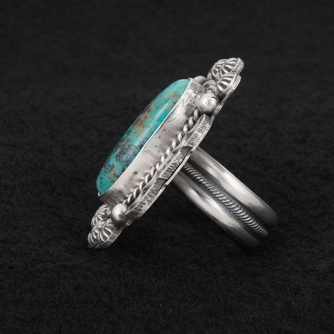 Michael Calladitto Turquoise & Sterling Silver Ring Size 8