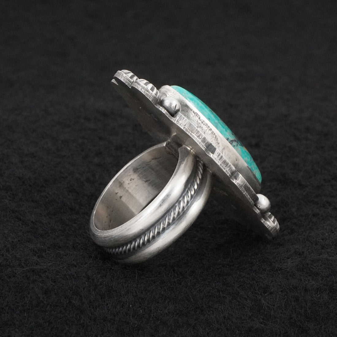 Michael Calladitto Turquoise & Sterling Silver Ring Size 8