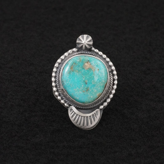 Bobby Johnson Turquoise & Sterling Silver Ring Size 8.5
