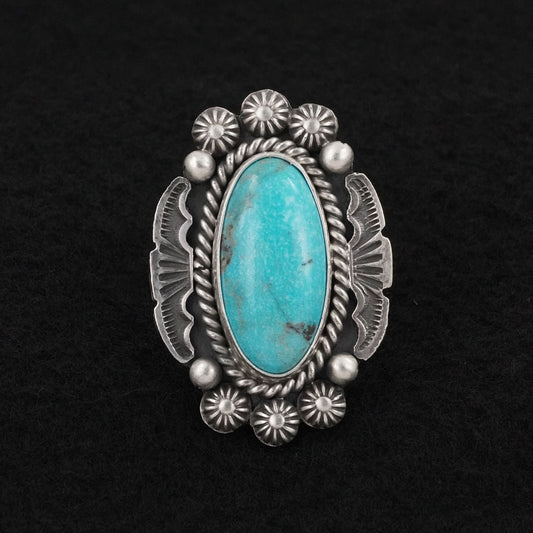 Michael Calladitto Turquoise & Sterling Silver Ring Size 9