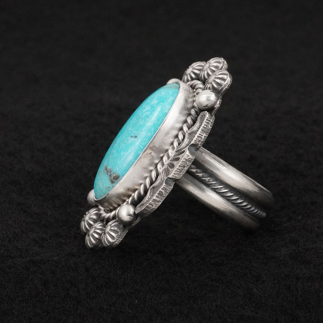 Michael Calladitto Turquoise & Sterling Silver Ring Size 9